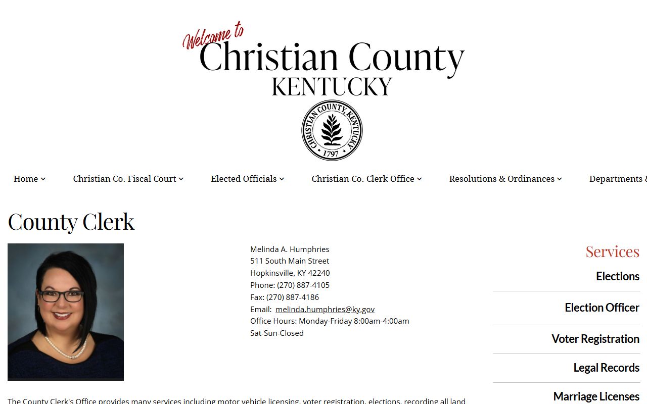 Christian County Clerk website for Hopkinsville Family Court Records