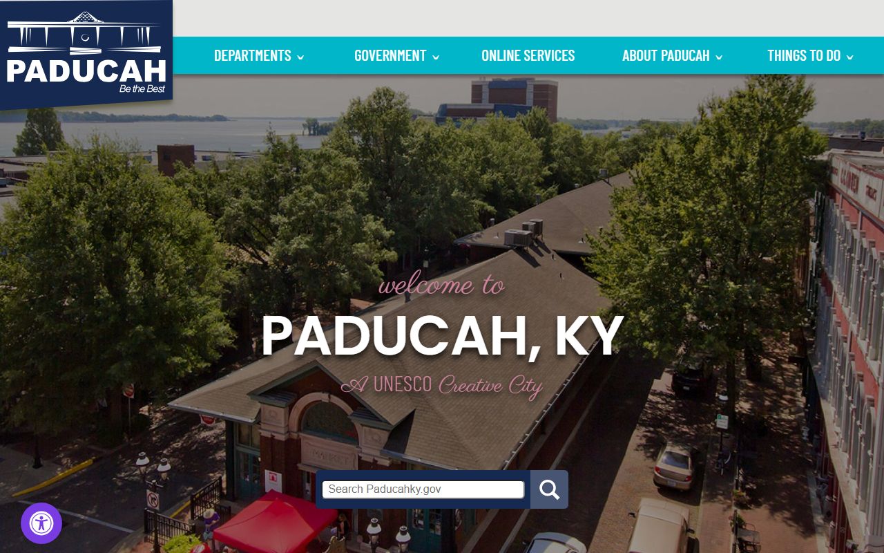 City of Paducah government website with community services
