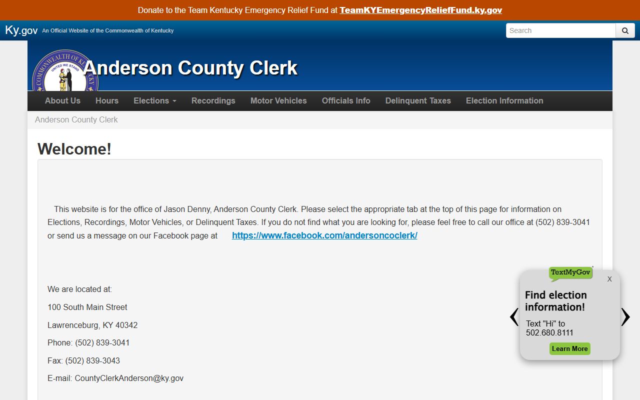 Anderson County Clerk office providing access to Family Court Records