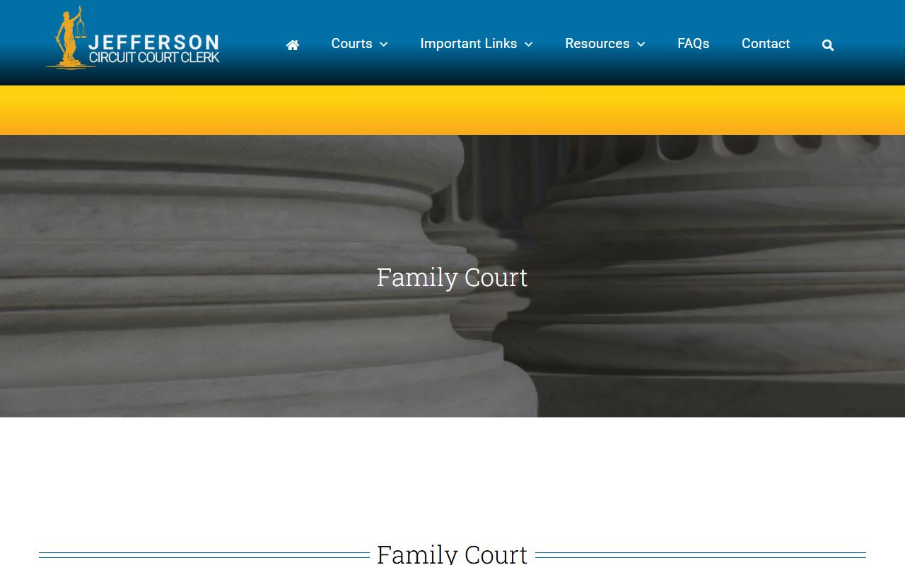 Jefferson County Family Court page showing Louisville Family Court Records information