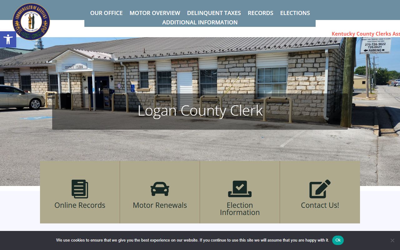 Logan County Clerk website with court records access information