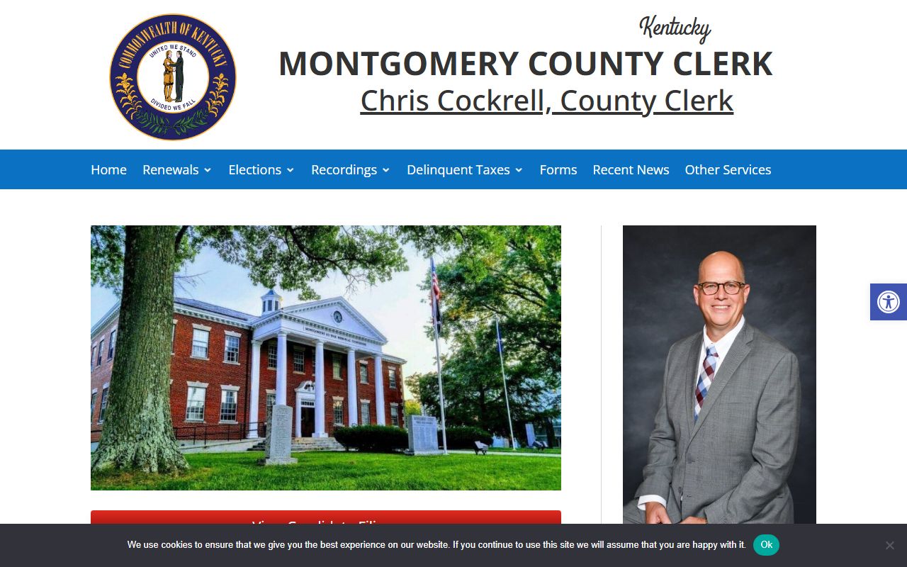 Montgomery County Clerk website with court records information