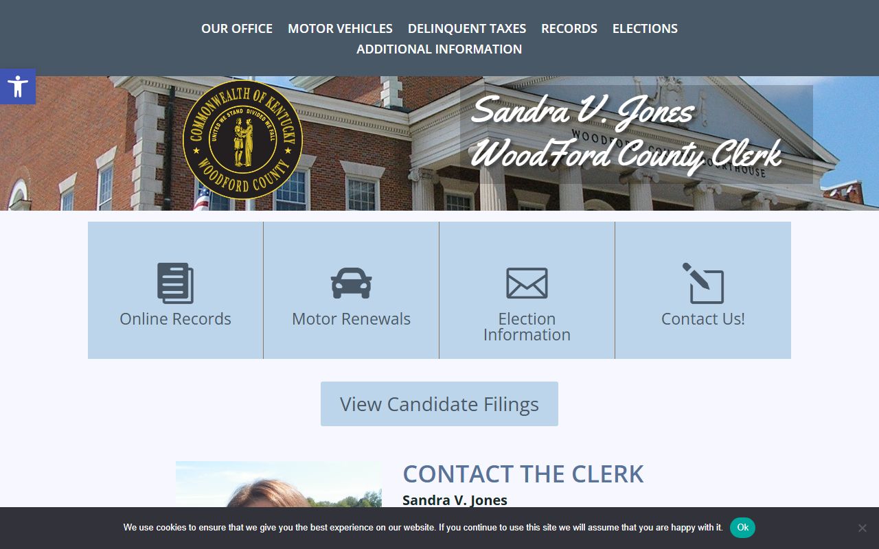 Woodford County Clerk website with court records information